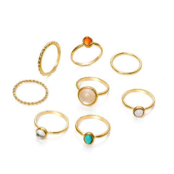 Color Charm Ring Set