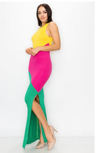 Color Block Maxi Dress