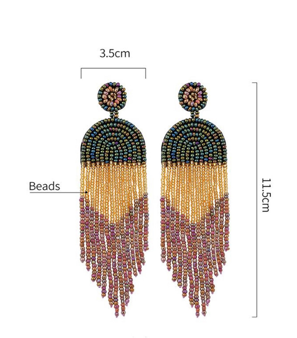 Beaded Tassel Earrings