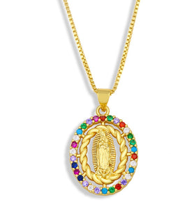 Glam Virgin Mary Necklace