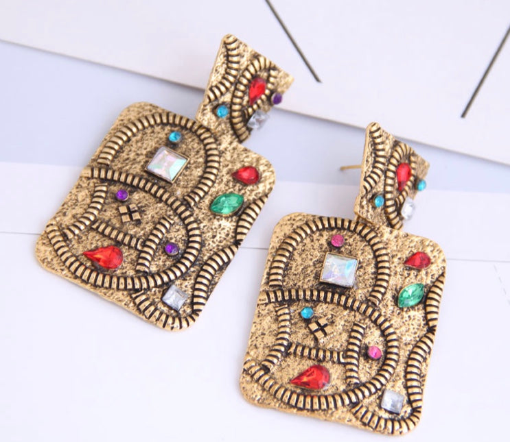 Retro Glam Rhinestone Earring