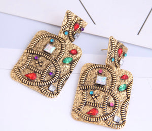 Retro Glam Rhinestone Earring