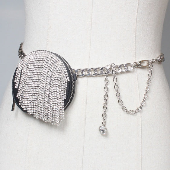 Rhinestone Tassel Mini Waist Bags