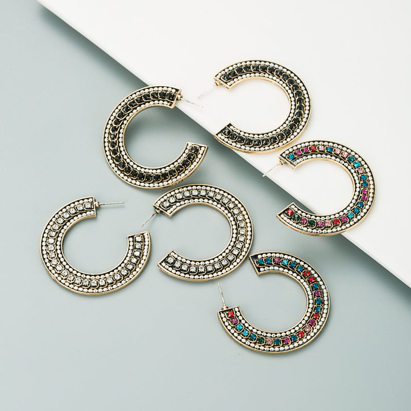 C-Shaped  rhinestone Hoops!