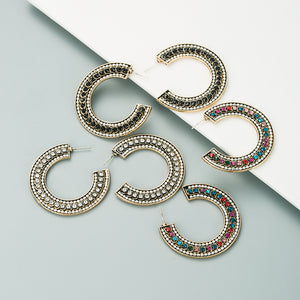 C-Shaped  rhinestone Hoops!