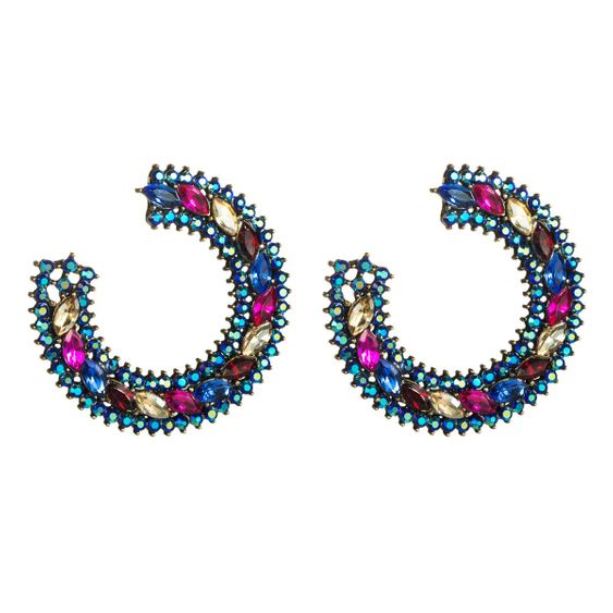 Jeweled Hoop Earring