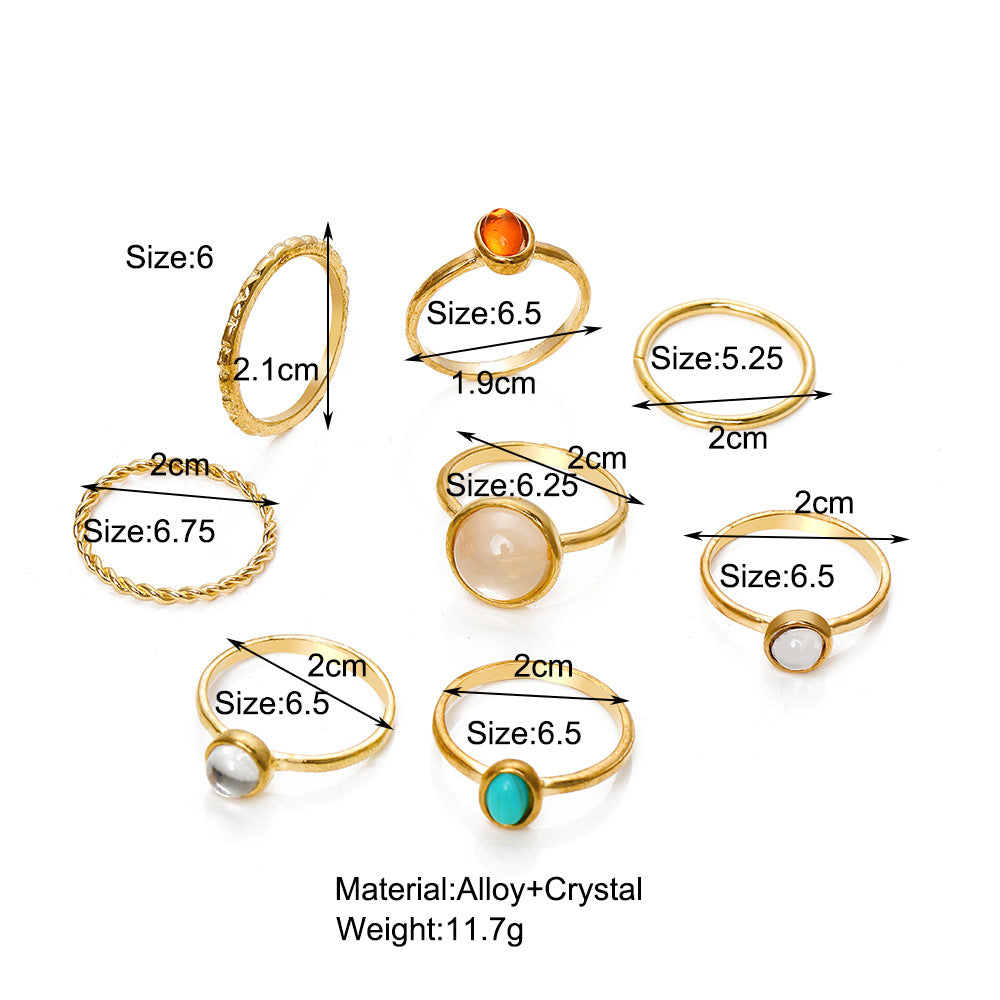 Color Charm Ring Set