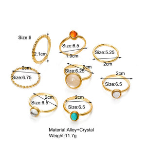 Color Charm Ring Set
