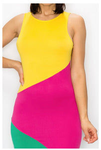 Color Block Maxi Dress