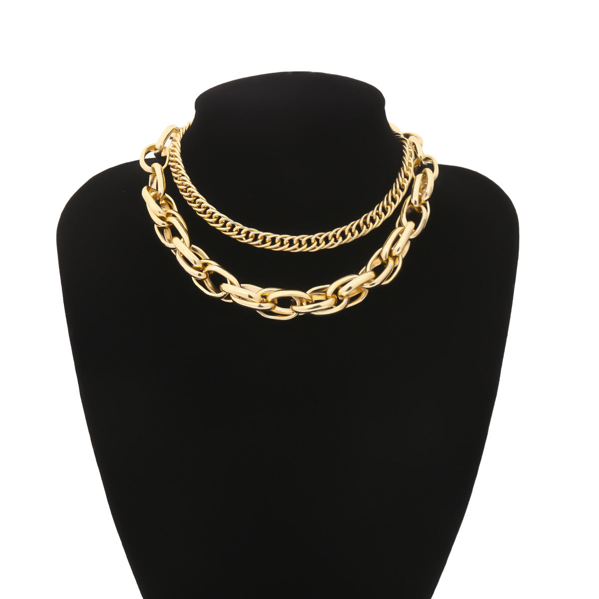 Chunky chain multilayer necklace