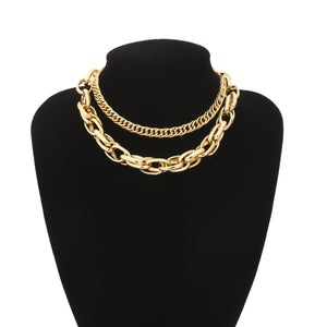 Chunky chain multilayer necklace