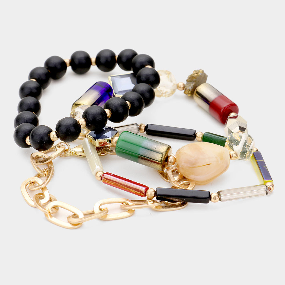 Metal Bead Layered Bracelets