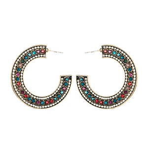 C-Shaped  rhinestone Hoops!