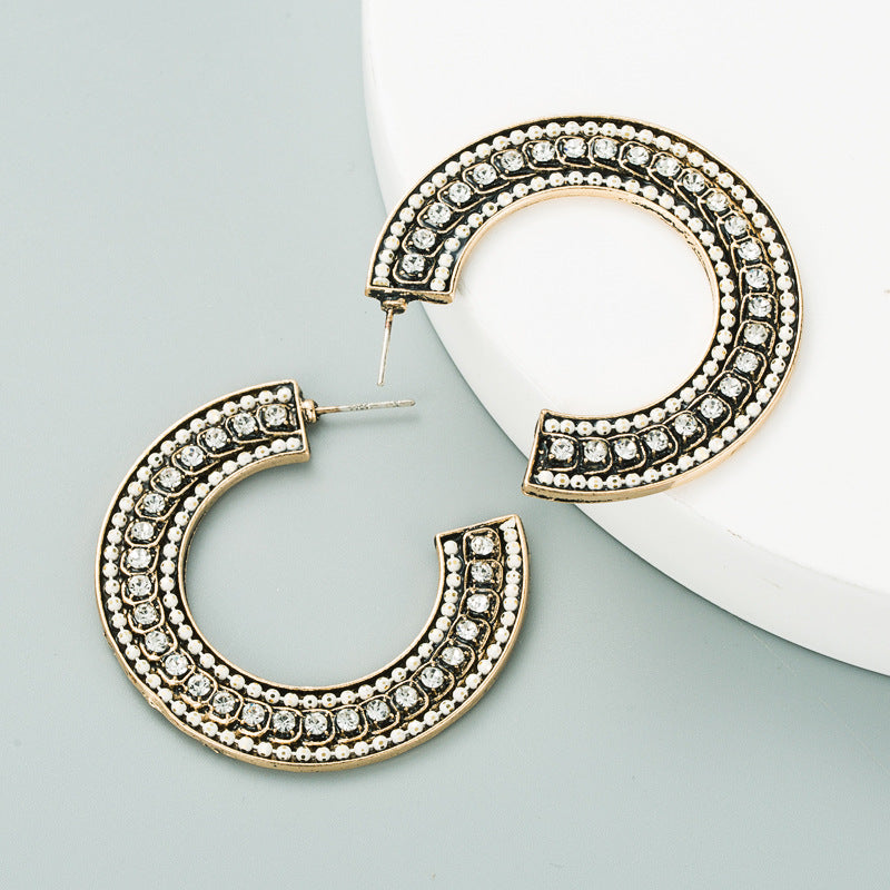 C-Shaped  rhinestone Hoops!