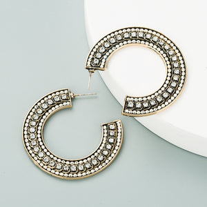 C-Shaped  rhinestone Hoops!