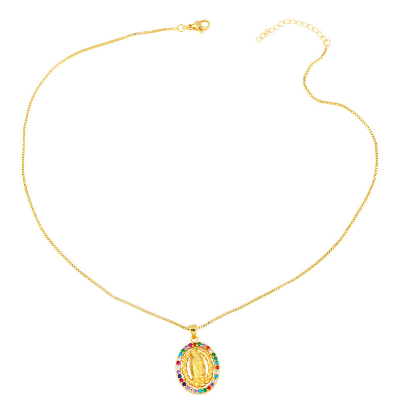 Glam Virgin Mary Necklace