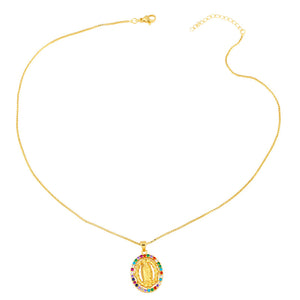 Glam Virgin Mary Necklace
