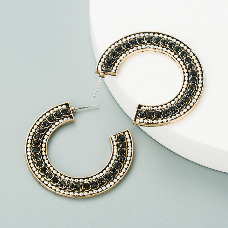 C-Shaped  rhinestone Hoops!
