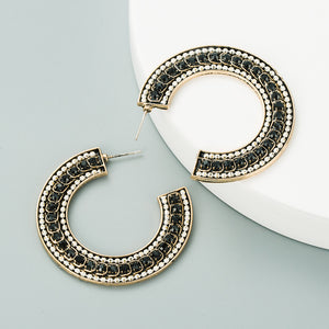 C-Shaped  rhinestone Hoops!