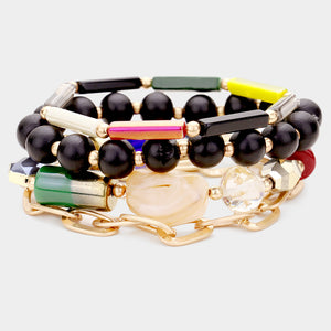 Metal Bead Layered Bracelets