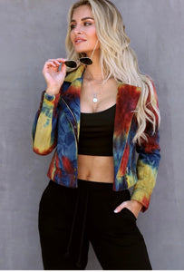 Tie Dye Biker Jacket