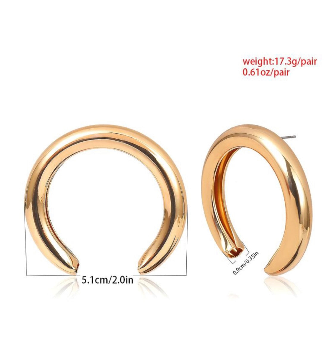 Crescent Moon Hoops