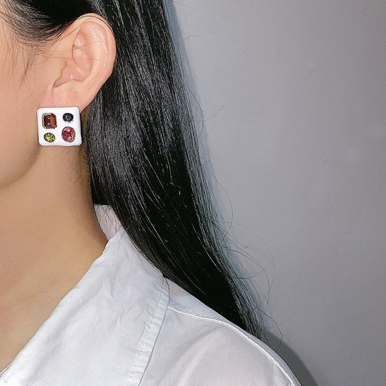 Square Art Earrings