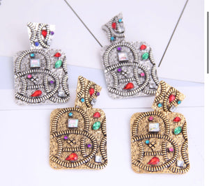 Retro Glam Rhinestone Earring