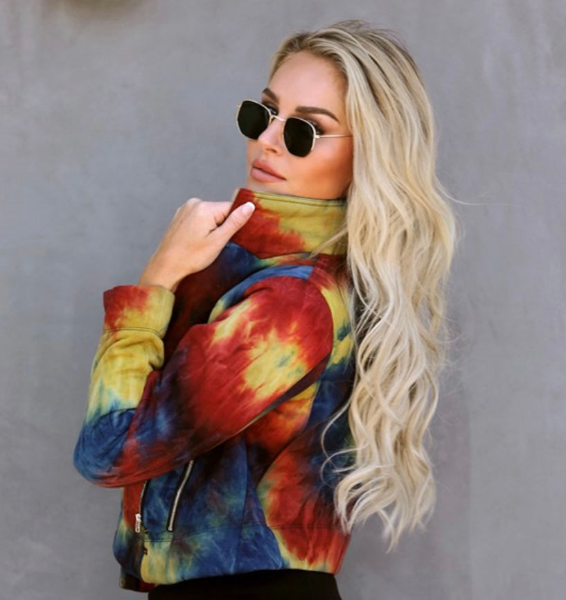 Tie Dye Biker Jacket