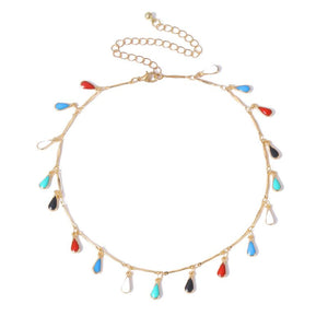 Water Drop Metal Chain Necklace